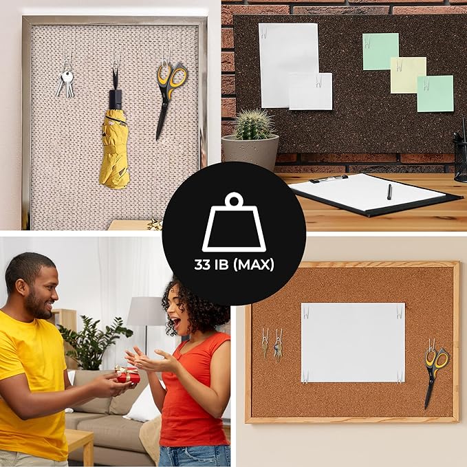 50Pcs Cubicle Hooks - Fabric Panel Wall Hooks with Clear Storage Box for Office, Home, School Decor & DIY Parties
