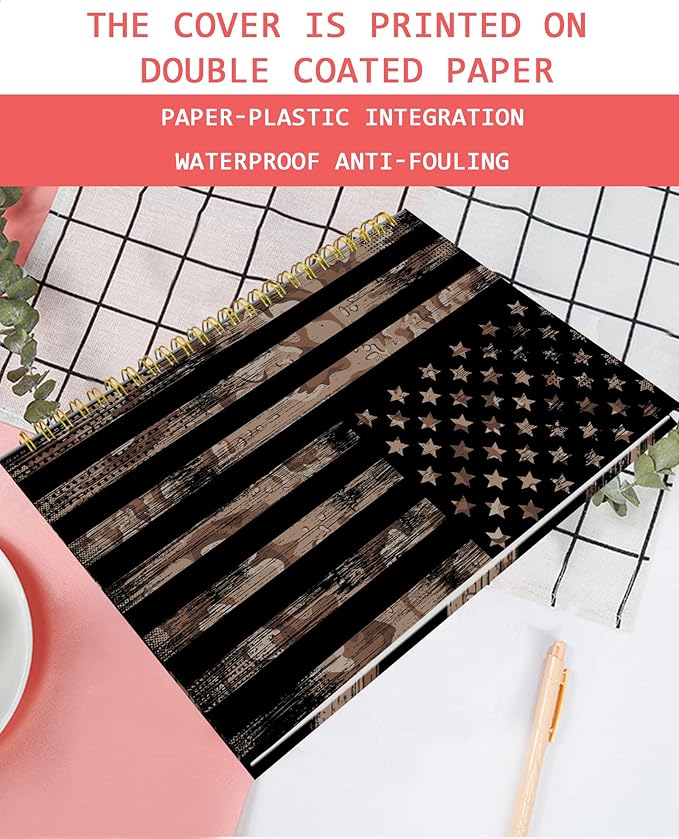 iampanda Spiral Journal Notebook,Strong Twin-Wire Binding with Premium Paper for Girl Women,Cool Camo Design 60 Sheets A5 College Ruled Notebook/Journal,Perfect for School Office Home Gifts,Camouflage