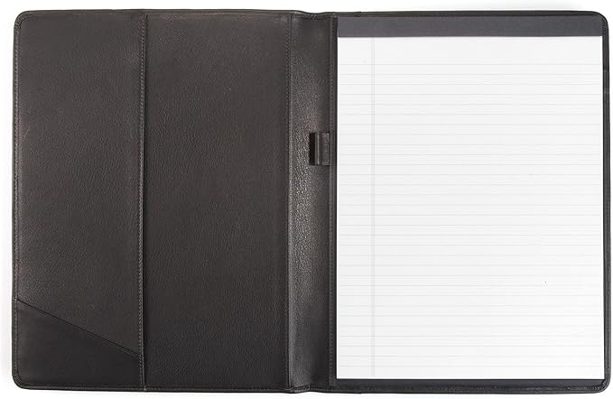 Leatherology Black Onyx Standard Padfolio with Pen Loop