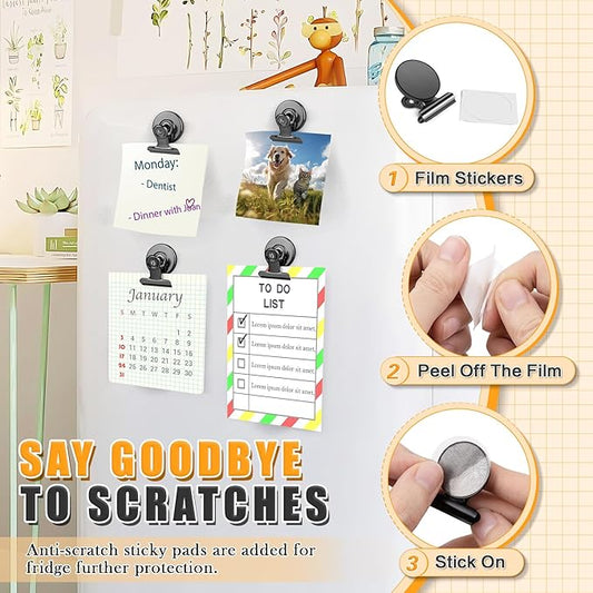 Grtard 300pack Magnetic Clips Heavy Duty, Black Magnet Clips for Fridge, Refrigerator Magnets, Scratch Free Magnets with Clip, Strong Magnetic Clip for Whiteboard, Refrigerator, Locker, Classroom