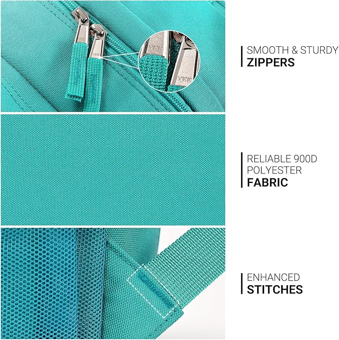 ZORFIN 26L Backpack for School, College, and Travel: Water Resistant Bookbag with 8 Compartments - Powderblue