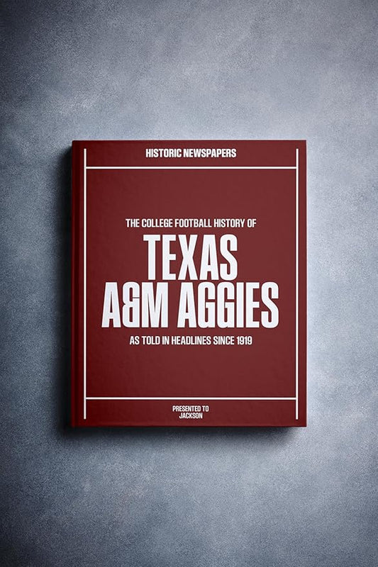 Signature gifts Personalized College Football Newspaper History Book, A3 Large Deluxe Hardcover - College Football Fan, Alumni, Students Keepsake Gift