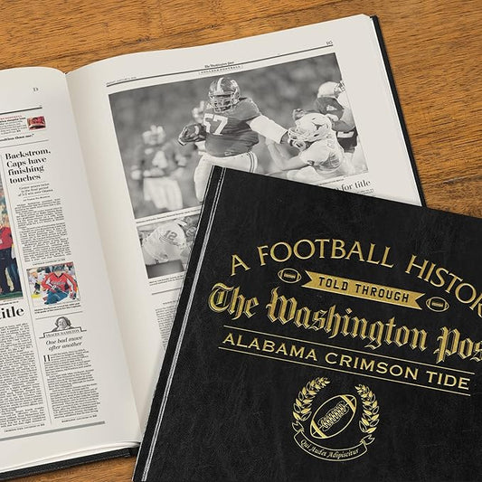 Signature gifts Personalized College Football Newspaper History Book, A3 Large Deluxe Hardcover - College Football Fan, Alumni, Students Keepsake Gift
