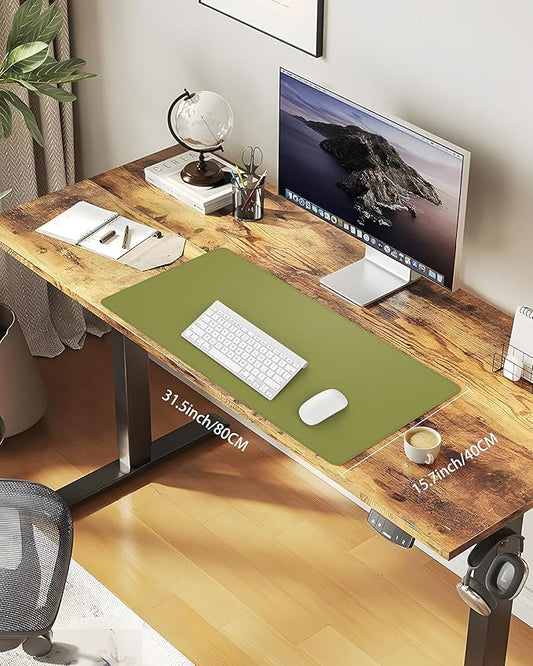 Desk Pad Mat - Leather Desk Pad Protector for Office and Home - Desk Organization and Accessories - Ideal for Large Mouse Pad and Desk Mats on Top of Desks(Green,31.5" x 15.7")