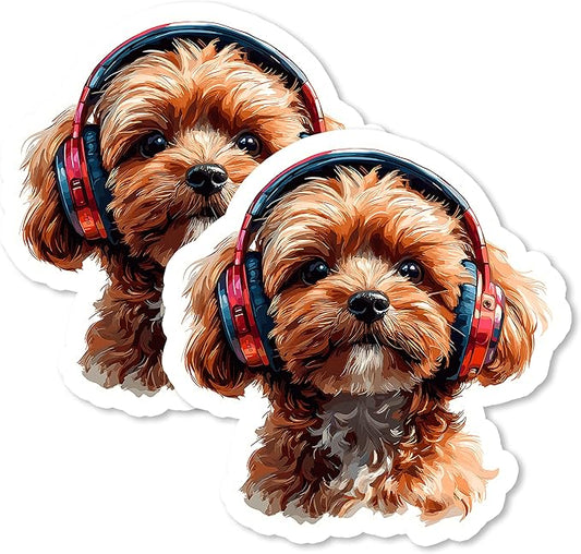 Maltipoo Magnet 4 Inch 2-Pack Toy Dog – Strong Vinyl Decorative Animal Magnets for Fridge Locker Kitchen Office – Cute Fun Aesthetic Cool Durable & Long-Lasting Souvenir ID44999