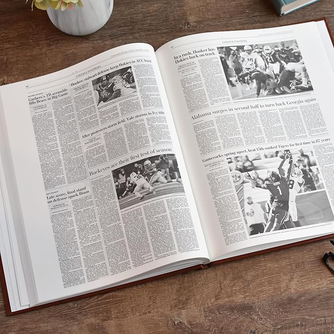 Signature gifts Personalized College Football Newspaper History Book, A3 Large Deluxe Hardcover - College Football Fan, Alumni, Students Keepsake Gift