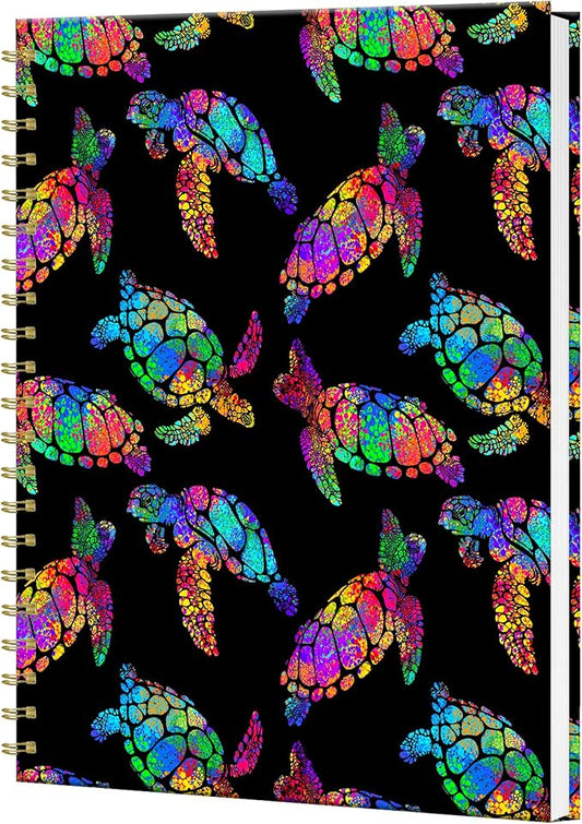 iampanda Spiral Journal Notebook,Strong Twin-Wire Binding with Premium Paper for Women,60 Sheets B5 College Ruled Notebook/Journal,Perfect for School Office Work,Watercolor Sea Turtle