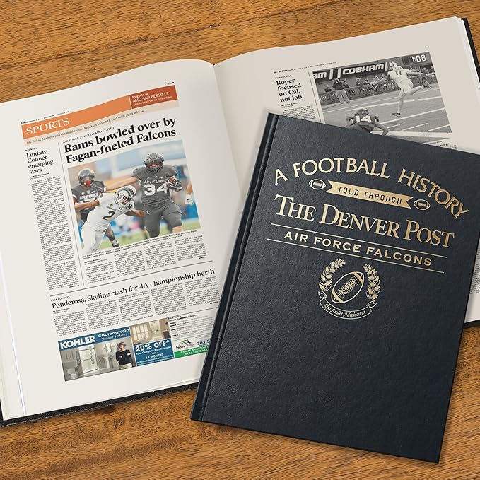Signature gifts Personalized College Football Newspaper History Book, A3 Large Deluxe Hardcover - College Football Fan, Alumni, Students Keepsake Gift