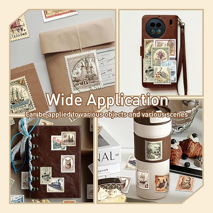 Vintage Scrapbook Stickers Set, Retro Stickers for Bullet Journal, Antique Looking Sticker for Junk Journal Collage Album (Memory Stamp 100pcs)