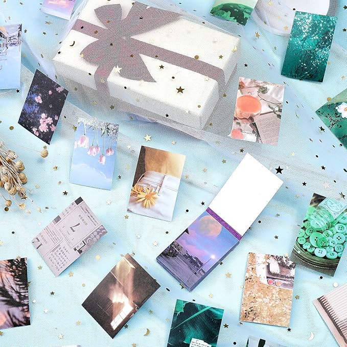 Outus 300 Sheets Washi Paper Sticker Aesthetic Stickers Set for Journaling Travel Planner Stickers for Scrapbooking Vintage Washi Sticker Book for Diary Calendar DIY Craft Album(Gentle Style)