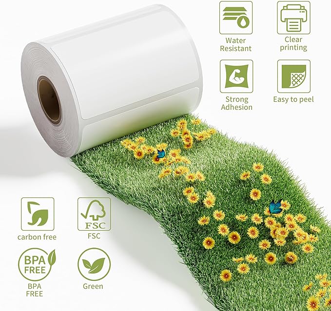 MarkDomain - DK-2210 Label Compatible Brother Continuous Length 1.1" x 100' White Paper Tape Roll (29mm x 30.4M) Work with QL-810W QL-820nwb Printers - 10 Rolls + 1 Frame
