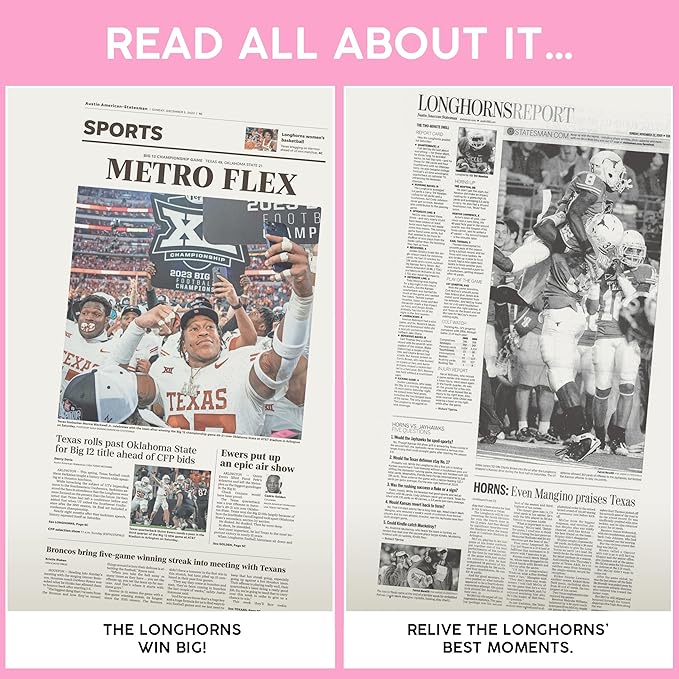 Signature gifts Personalized College Football Newspaper History Book, A3 Large Deluxe Hardcover - College Football Fan, Alumni, Students Keepsake Gift