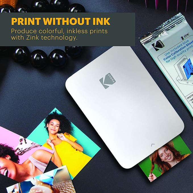 KODAK Step Instant Smartphone Photo Printer - 75 Sheets Bundle - Portable Mini Color Wireless Mobile Printer - Zink 2x3” Sticky-Back Photos - Bluetooth Compatible with Smart Devices - Fun App -Pink