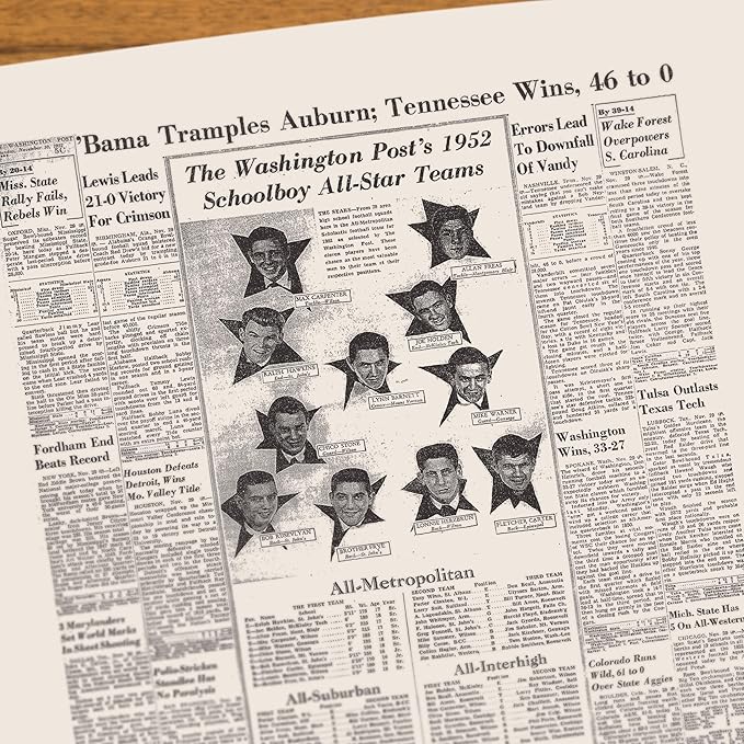 Signature gifts Personalized College Football Newspaper History Book, A3 Large Deluxe Hardcover - College Football Fan, Alumni, Students Keepsake Gift
