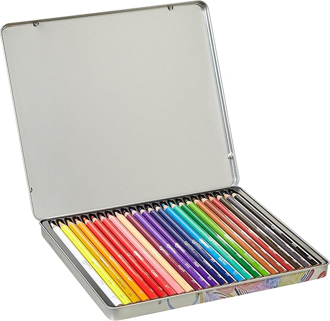 Amazon Basics Colored Pencils for Coloring and Drawing, Premium, Soft Core, Back to School Supplies, 24 Count (Pack of 1), Multicolor