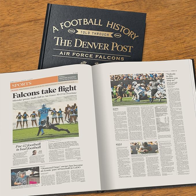 Signature gifts Personalized College Football Newspaper History Book, A3 Large Deluxe Hardcover - College Football Fan, Alumni, Students Keepsake Gift