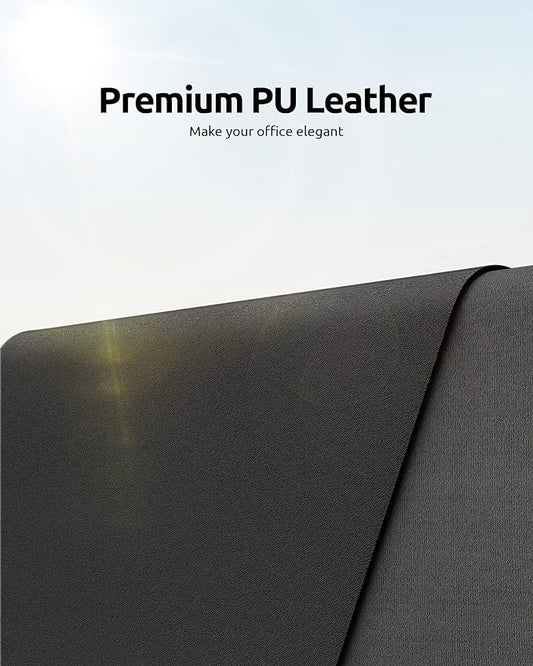 YSAGi Leather Desk Protector, Non-Slip Large Mouse Pad, Waterproof PU Laptop Mat Table Pad for Office and Home (90 x 43 cm, Black)