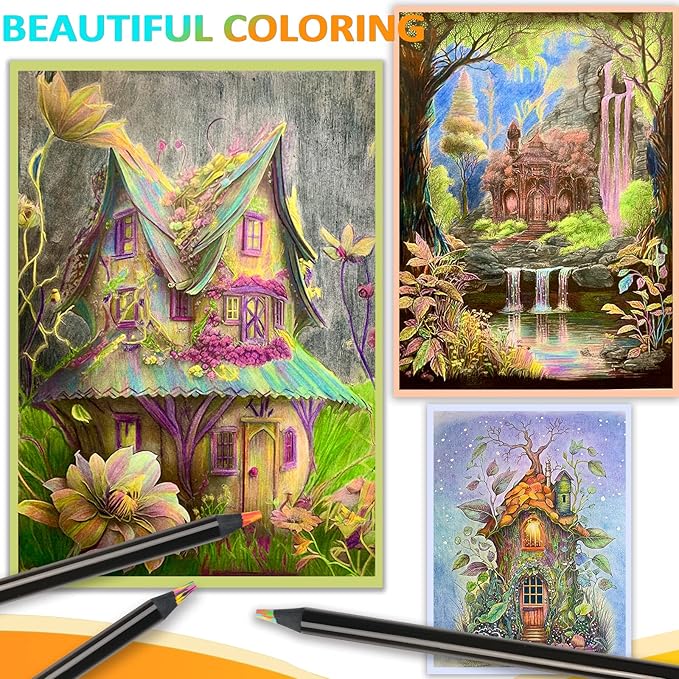 nsxsu Art Supplies for Kids Teens Adults, 8 Pieces Rainbow Colored Pencils, Multicolored Cool Stuff Fun Art Pencil Teen Girl Gifts Trendy Stuff for Coloring, Drawing, Party Favor Bags
