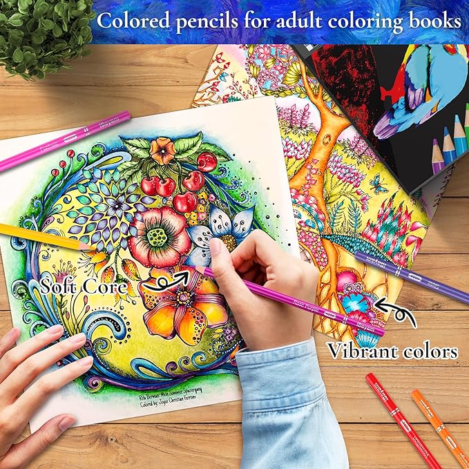 Stocking Stuffers, Art Supplies, iBayam 72 Colors Colored Pencils for Adults Coloring Books, Teen Girl Gifts Trendy Stuff, Art Supplies for Kids 9-12, Gifts for 5-12 Year Old Girl, Arts and Crafts Kit
