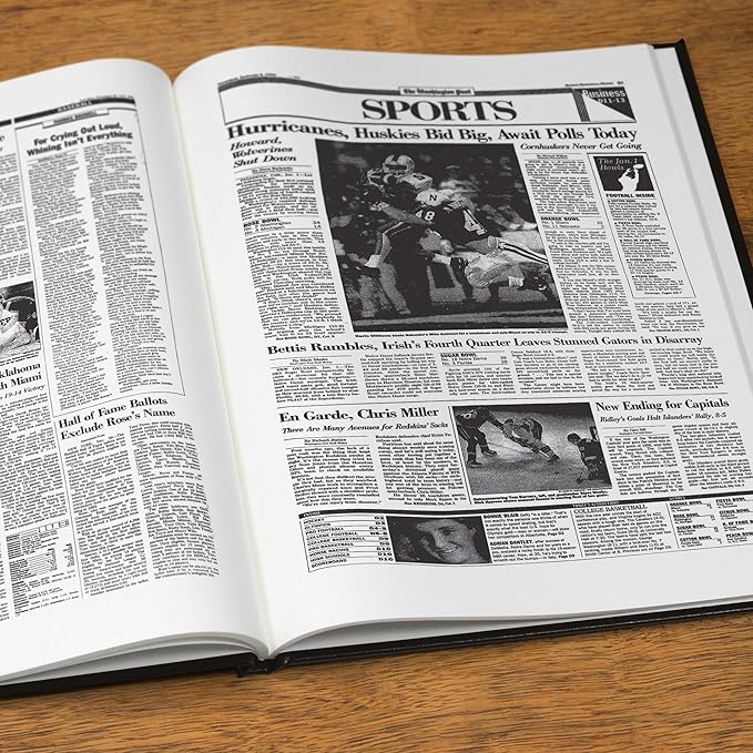 Signature gifts Personalized College Football Newspaper History Book, A3 Large Deluxe Hardcover - College Football Fan, Alumni, Students Keepsake Gift