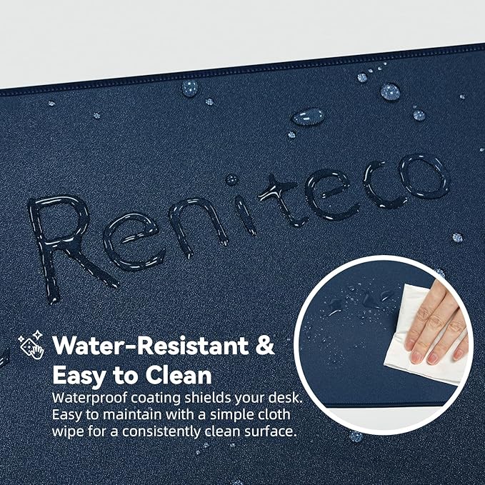 Waterproof Large Gaming Mouse Pad with Durable Stitched Edges, Non-Slip Rubber Base, Smooth Surface Mouse Mat Desk Pad for Home Office Gaming, 27.5"x11.8"x0.12", Dark Blue