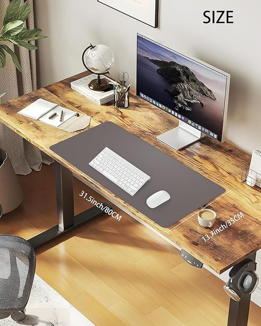 Desk Pad Mat - Leather Desk Pad Protector for Office and Home - Desk Organization and Accessories - Ideal for Large Mouse Pad and Desk Mats on Top of Desks(Dark Grey,31.5" x 15.7")