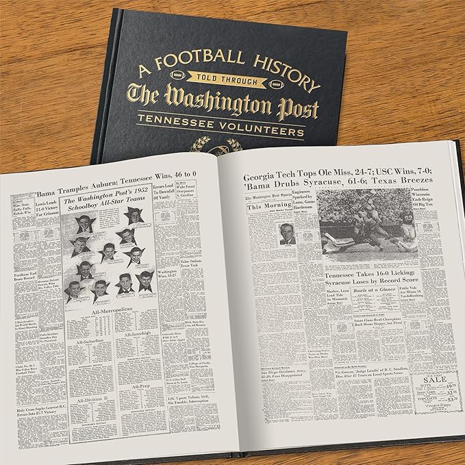 Signature gifts Personalized College Football Newspaper History Book, A3 Large Deluxe Hardcover - College Football Fan, Alumni, Students Keepsake Gift
