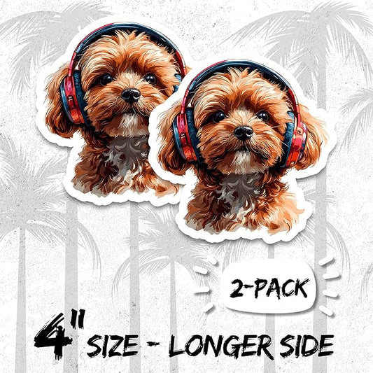 Maltipoo Magnet 4 Inch 2-Pack Toy Dog – Strong Vinyl Decorative Animal Magnets for Fridge Locker Kitchen Office – Cute Fun Aesthetic Cool Durable & Long-Lasting Souvenir ID44999